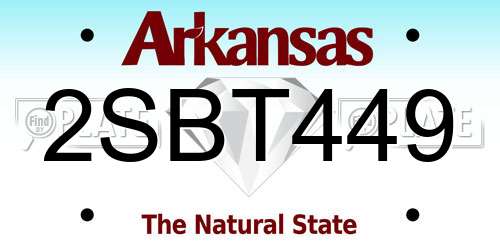 2SBT449 Arkansas License Plate