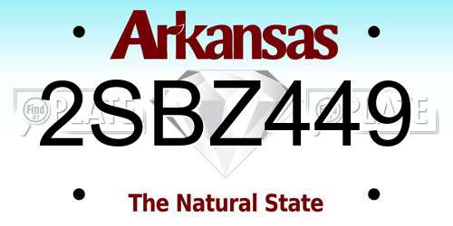 2SBZ449 Arkansas License Plate