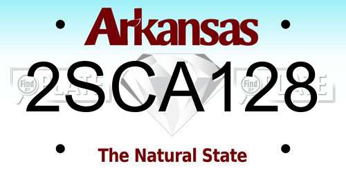 2SCA128 Arkansas License Plate