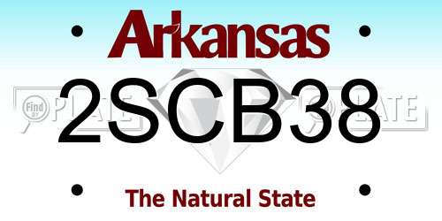 2SCB38 Arkansas License Plate
