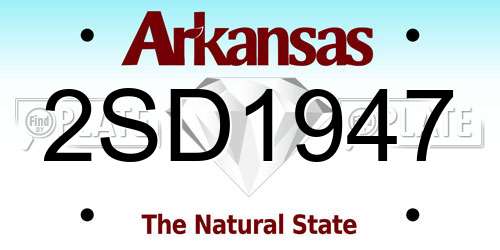 2SD1947 Arkansas License Plate