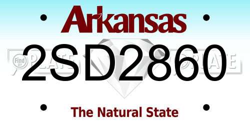 2SD2860 Arkansas License Plate