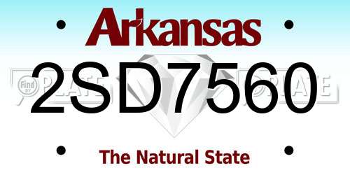 2SD7560 Arkansas License Plate