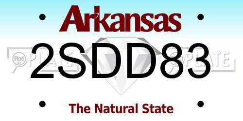 2SDD83 Arkansas License Plate