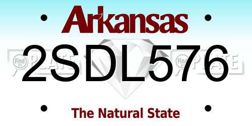 2SDL576 Arkansas License Plate