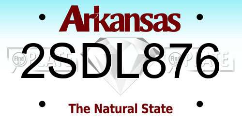2SDL876 Arkansas License Plate