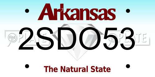 2SDO53 Arkansas License Plate