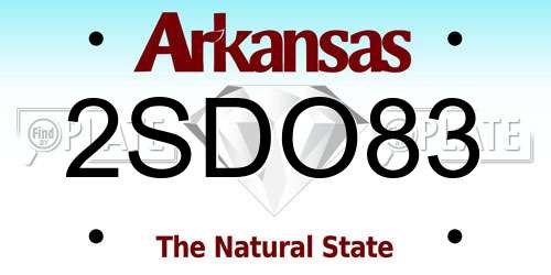 2SDO83 Arkansas License Plate