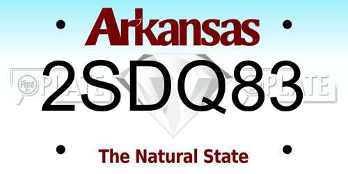 2SDQ83 Arkansas License Plate