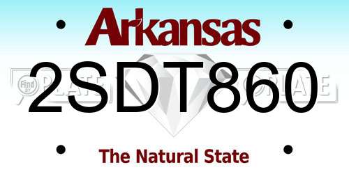 2SDT860 Arkansas License Plate