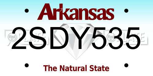 2SDY535 Arkansas License Plate