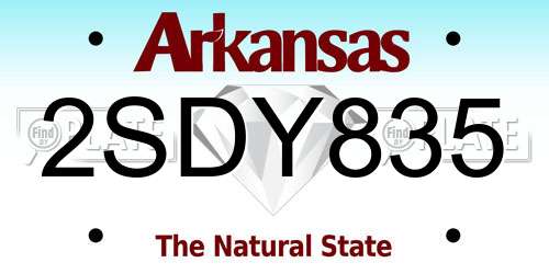 2SDY835 Arkansas License Plate