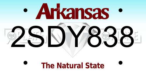 2SDY838 Arkansas License Plate