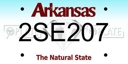 2SE207 Arkansas License Plate