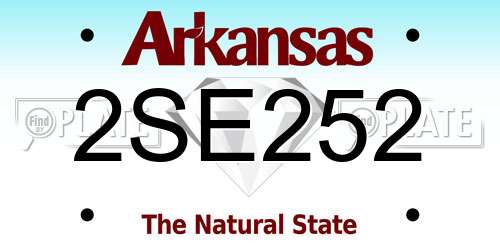 2SE252 Arkansas License Plate