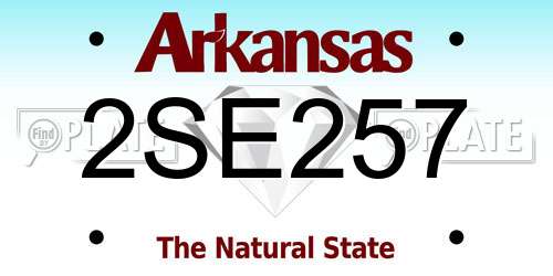 2SE257 Arkansas License Plate