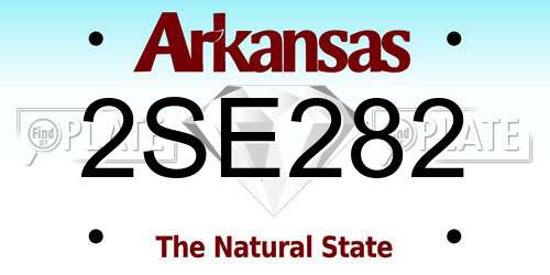 2SE282 Arkansas License Plate