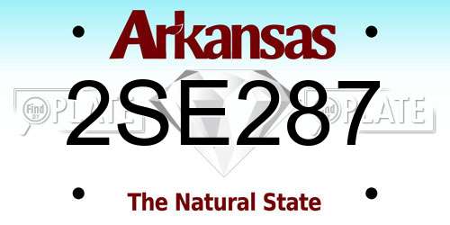 2SE287 Arkansas License Plate