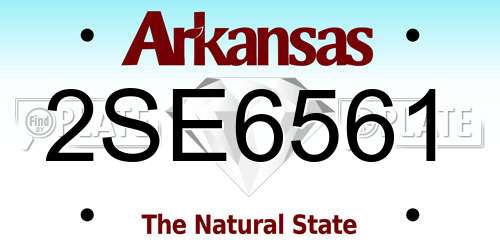 2SE6561 Arkansas License Plate