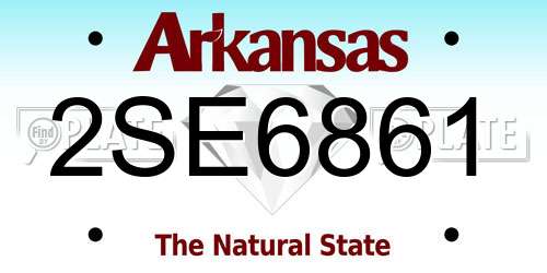 2SE6861 Arkansas License Plate