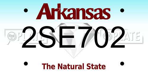 2SE702 Arkansas License Plate