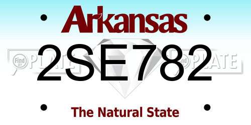 2SE782 Arkansas License Plate