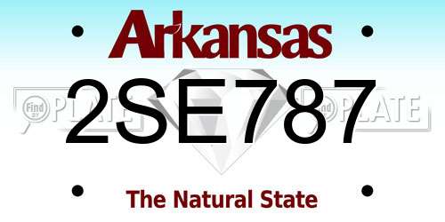 2SE787 Arkansas License Plate