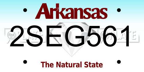 2SEG561 Arkansas License Plate