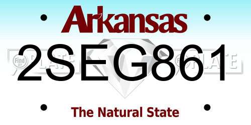 2SEG861 Arkansas License Plate