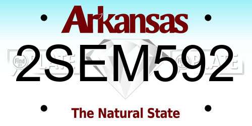 2SEM592 Arkansas License Plate