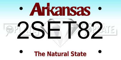 2SET82 Arkansas License Plate