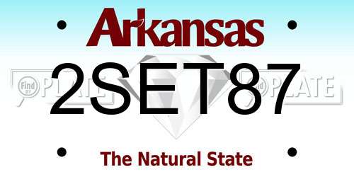 2SET87 Arkansas License Plate