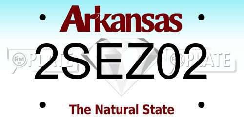 2SEZ02 Arkansas License Plate