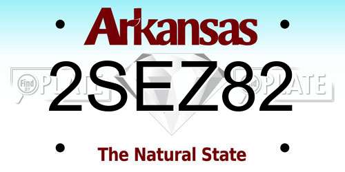 2SEZ82 Arkansas License Plate