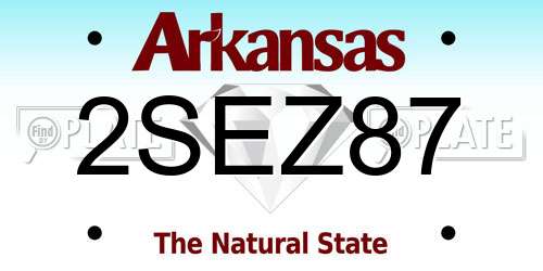 2SEZ87 Arkansas License Plate