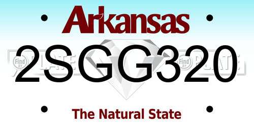 2SGG320 Arkansas License Plate
