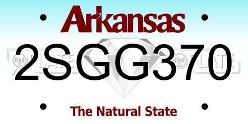 2SGG370 Arkansas License Plate
