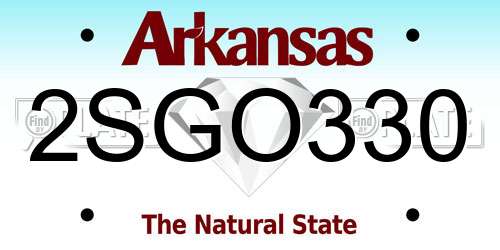 2SGO330 Arkansas License Plate