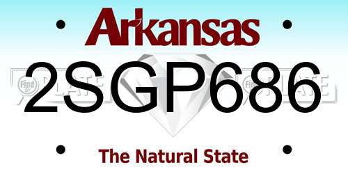 2SGP686 Arkansas License Plate