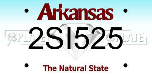 2SI525 Arkansas License Plate
