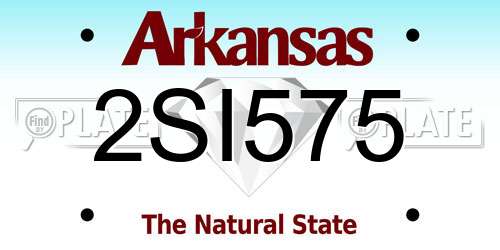 2SI575 Arkansas License Plate