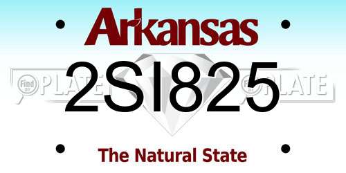 2SI825 Arkansas License Plate
