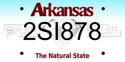 2SI878 Arkansas License Plate