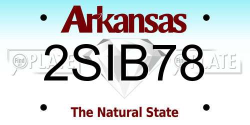 2SIB78 Arkansas License Plate
