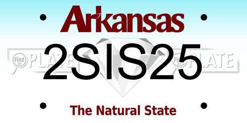 2SIS25 Arkansas License Plate