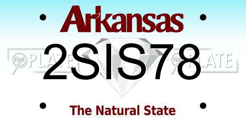2SIS78 Arkansas License Plate