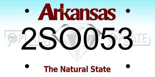 2SO053 Arkansas License Plate