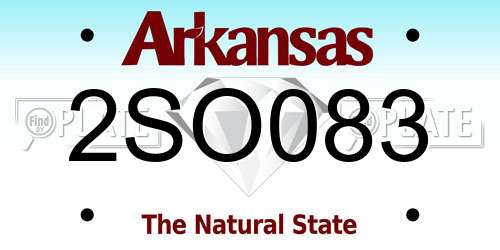 2SO083 Arkansas License Plate