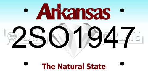 2SO1947 Arkansas License Plate