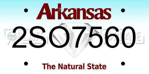 2SO7560 Arkansas License Plate